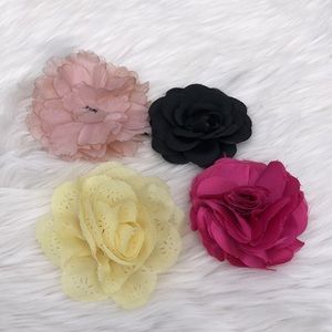 4 flower hair pins